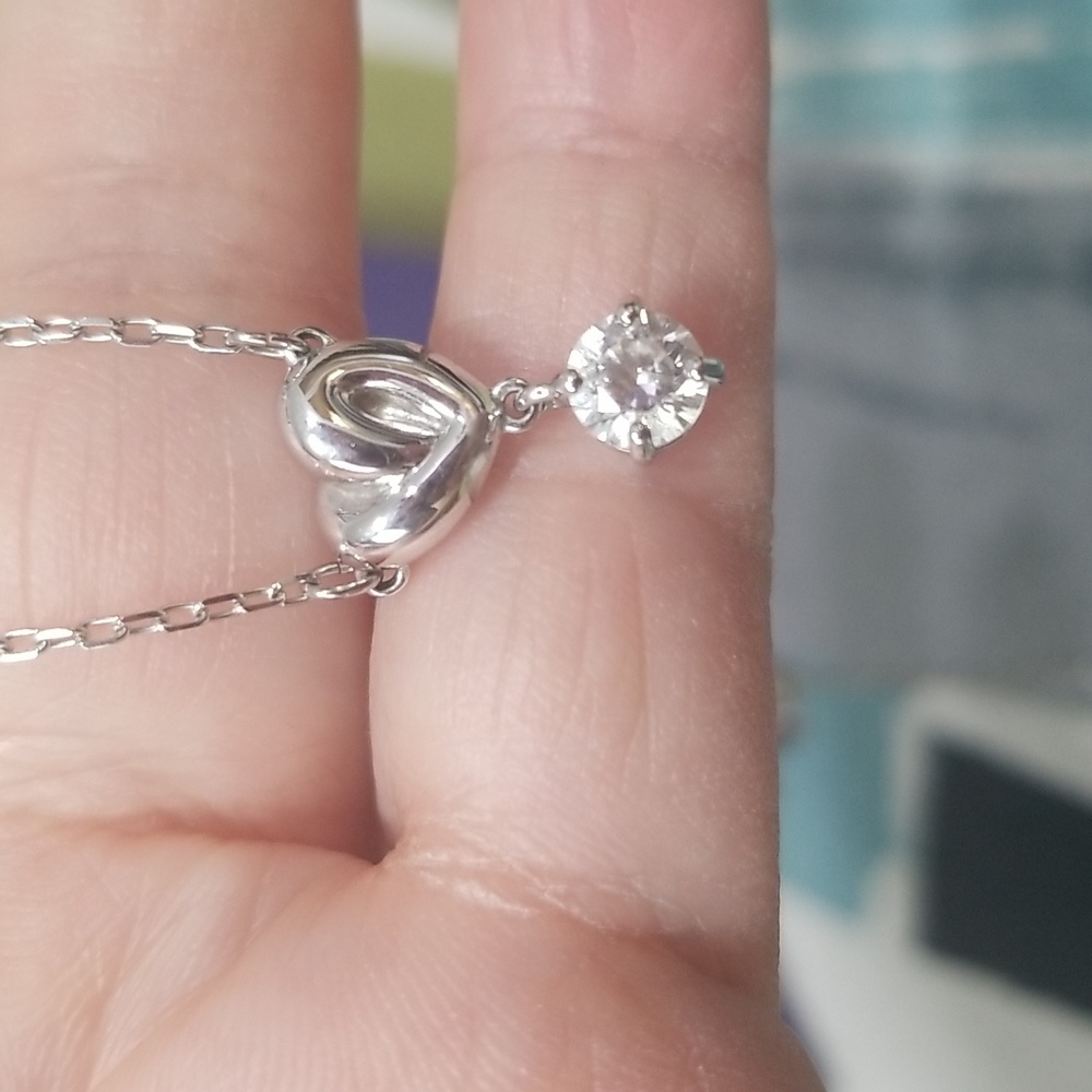 Authentic Swarovski Heart Drop Necklace EUC
